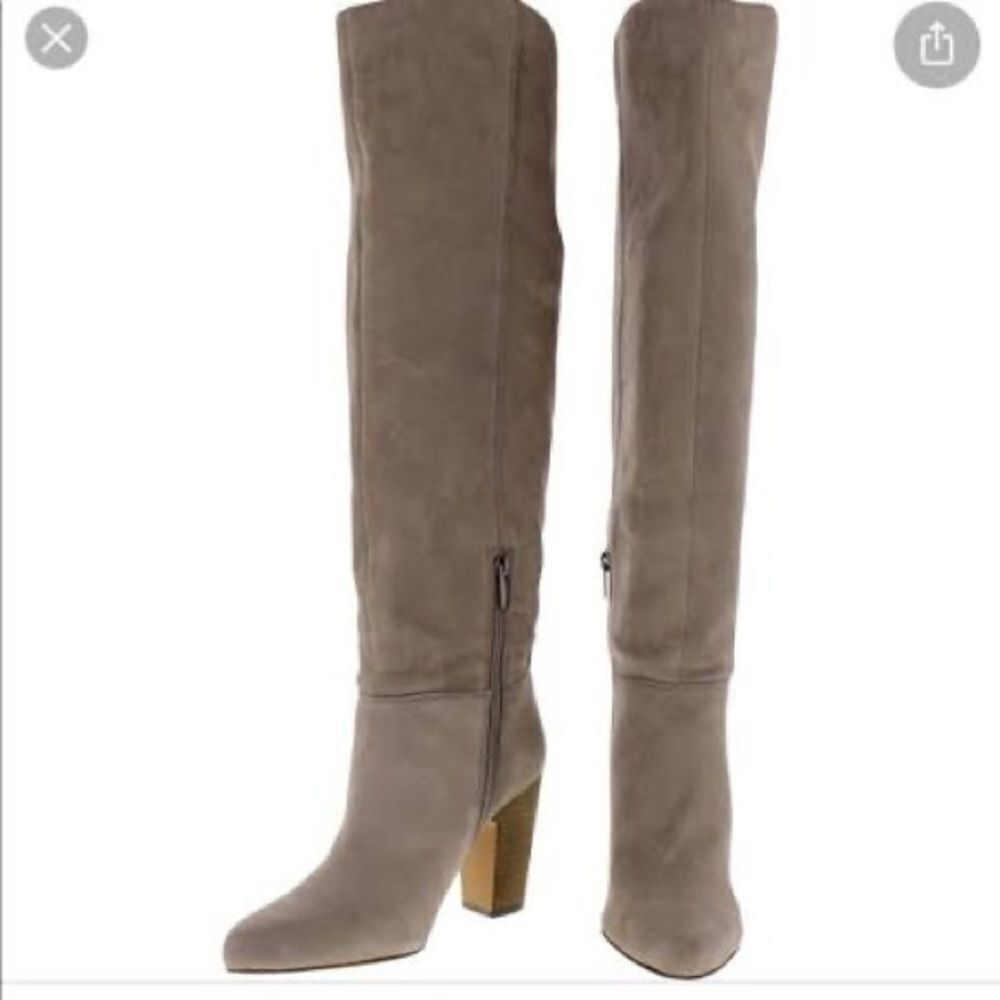 Rare! Vince Camuto Taupe Corinne Over The Knee Boots
